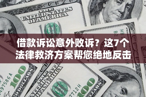 武汉借款诉讼意外败诉？这7个法律救济方案帮您绝地反击！
