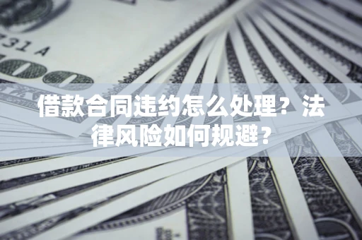 武汉借款合同违约怎么处理？法律风险如何规避？