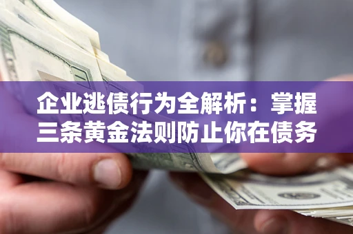 武汉企业逃债行为全解析：掌握三条黄金法则防止你在债务乱局中“踩雷”